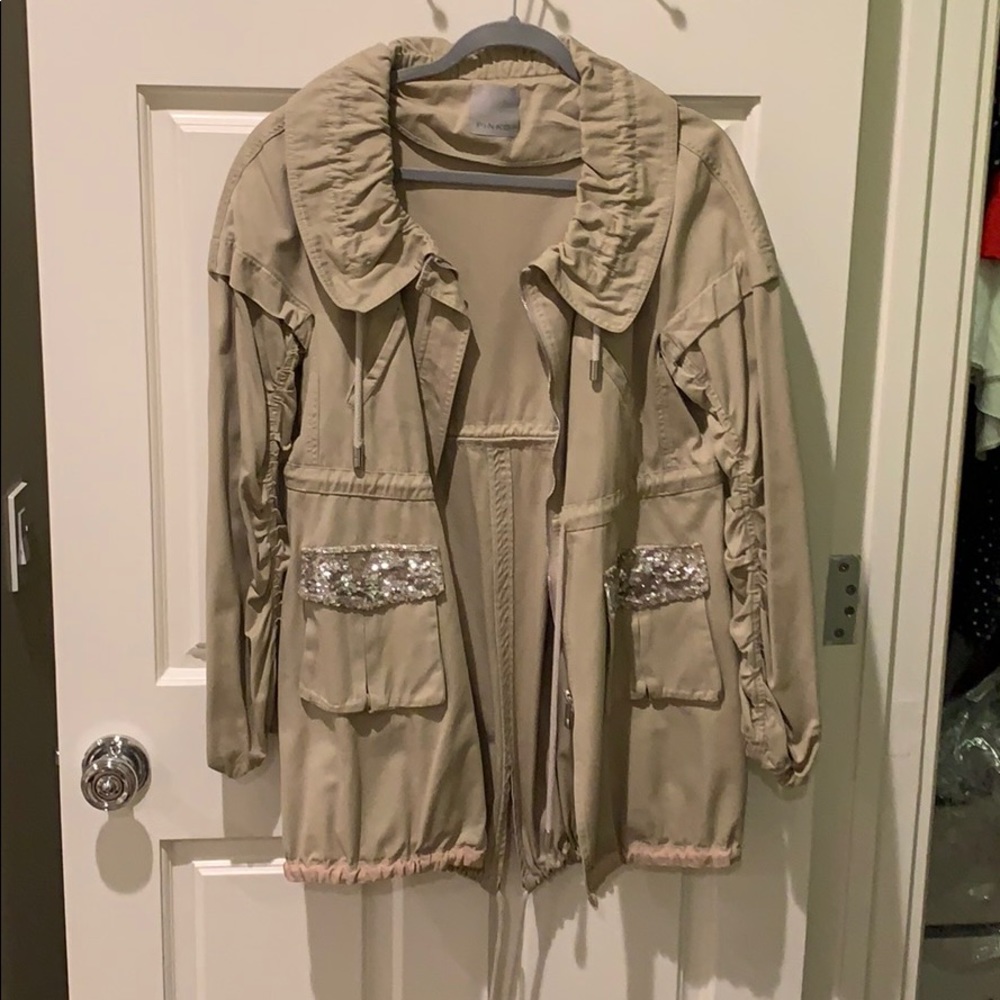 Pinko sequin pocket coat size Italian 44